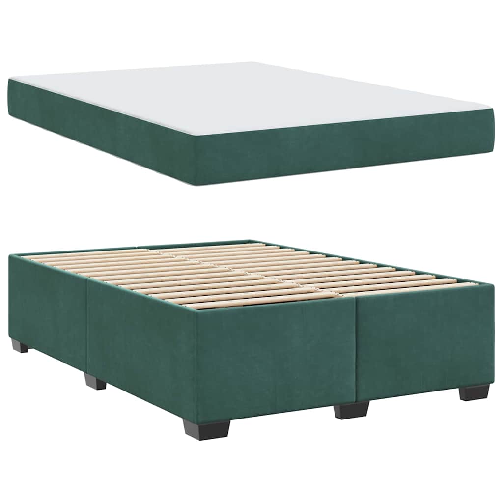 Bedframe met matras Donkergroen 160 x 200 cm Stof is nu te koop bij PeponiXL, paradijselijk wonen!