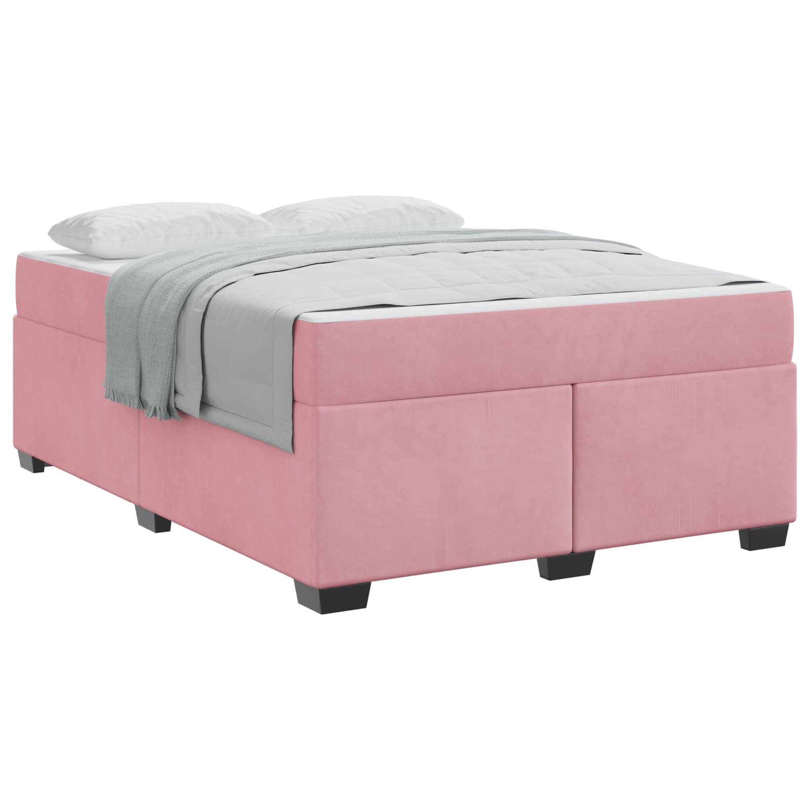 Bedframe met matras Roze 160 x 200 cm Stof is nu te koop bij PeponiXL, paradijselijk wonen!