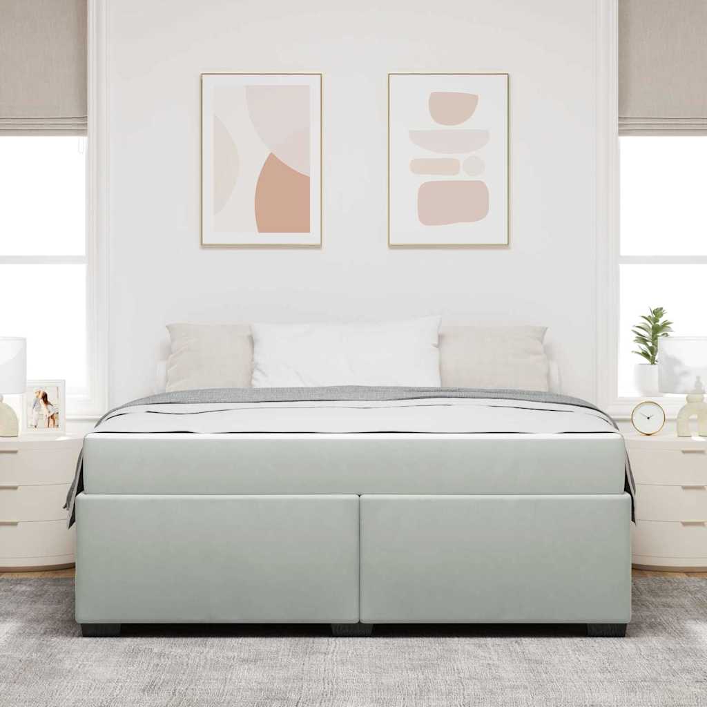 Bedframe met matras Lichtgrijs 180 x 200 cm Stof is nu te koop bij PeponiXL, paradijselijk wonen!