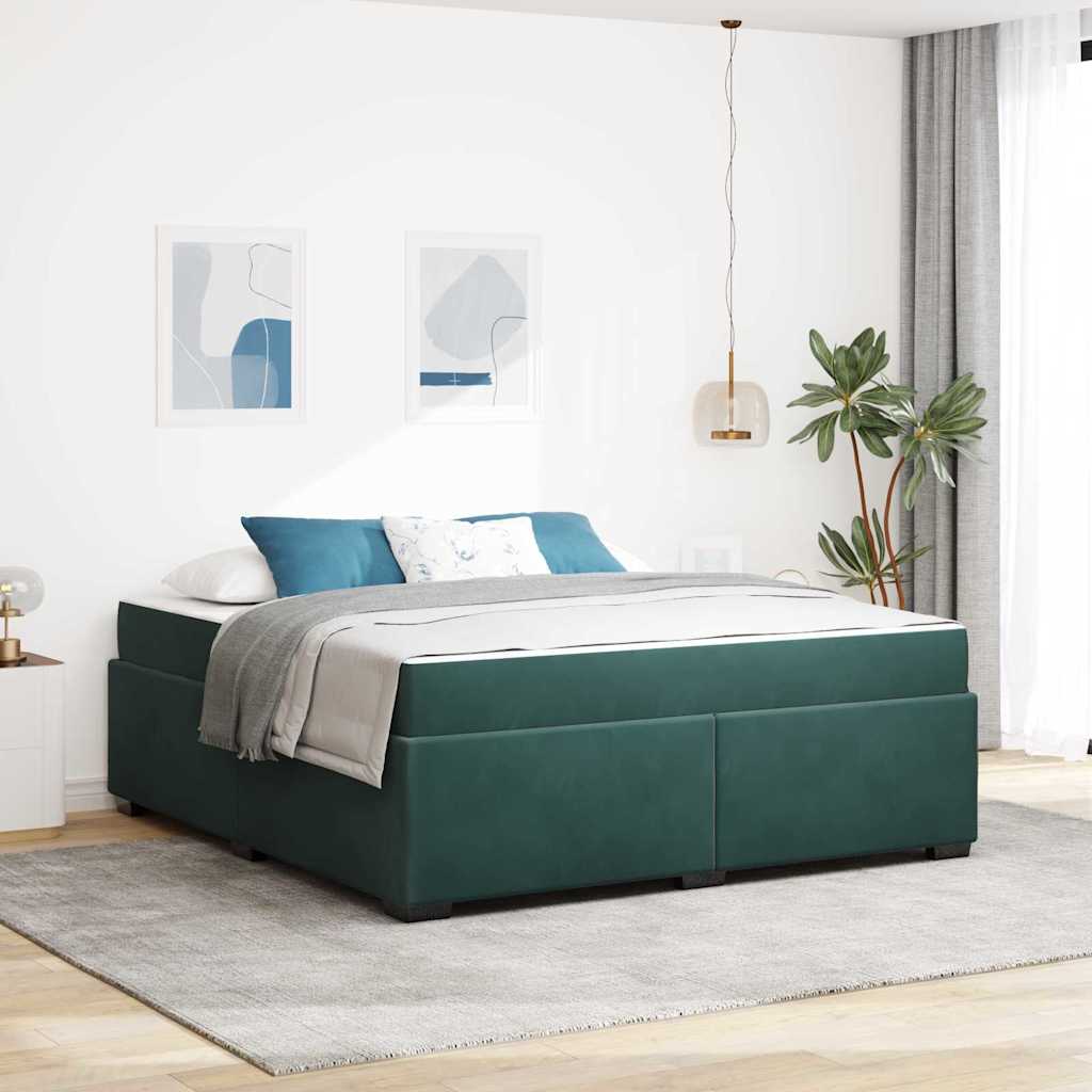 Bedframe met matras Donkergroen 180 x 200 cm Stof is nu te koop bij PeponiXL, paradijselijk wonen!
