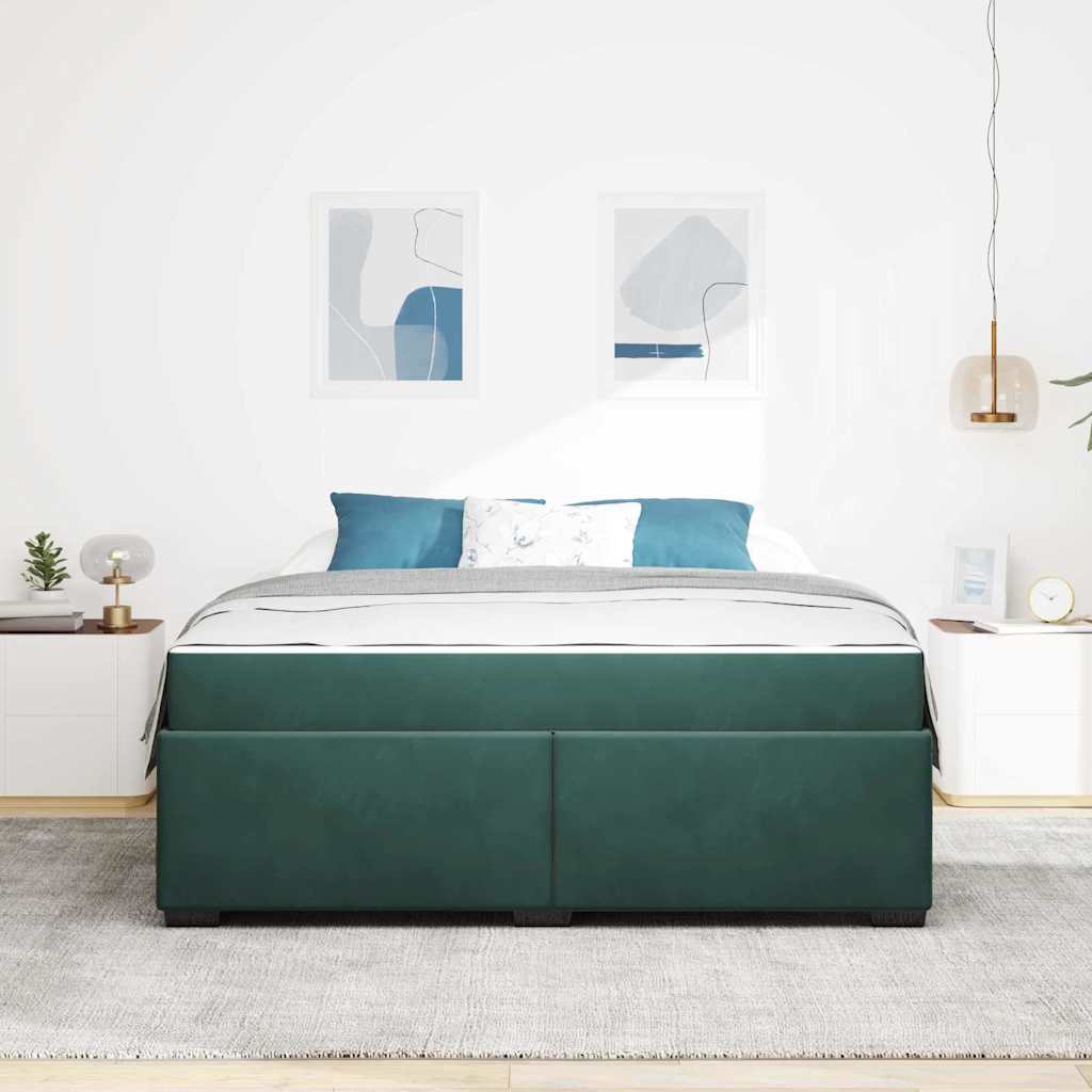 Bedframe met matras Donkergroen 180 x 200 cm Stof is nu te koop bij PeponiXL, paradijselijk wonen!