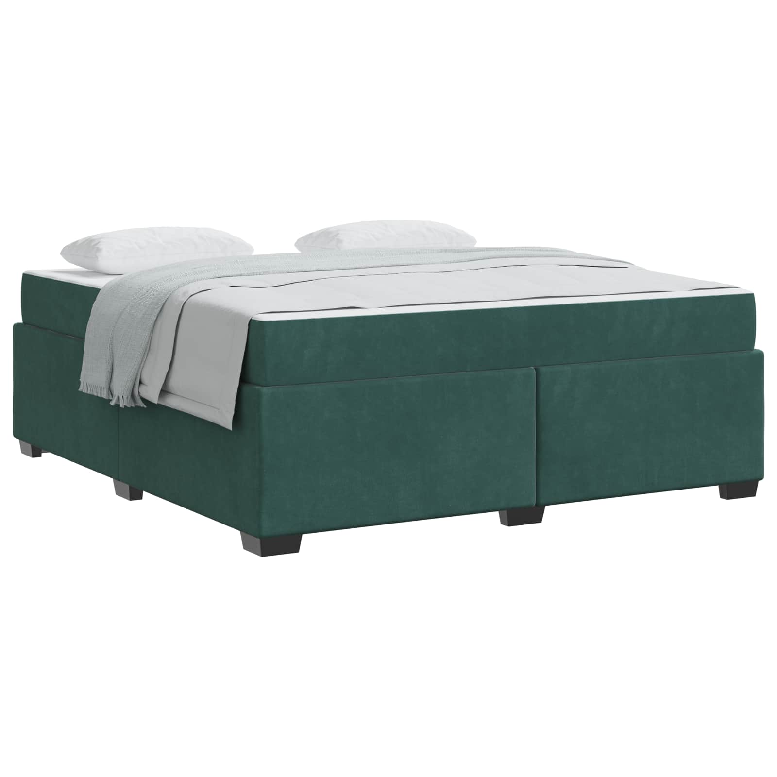Bedframe met matras Donkergroen 180 x 200 cm Stof is nu te koop bij PeponiXL, paradijselijk wonen!