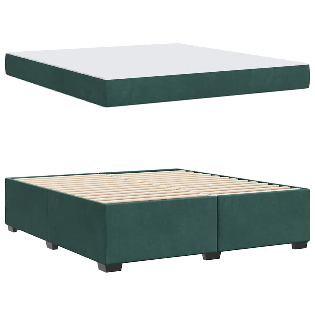 Bedframe met matras Donkergroen 180 x 200 cm Stof is nu te koop bij PeponiXL, paradijselijk wonen!
