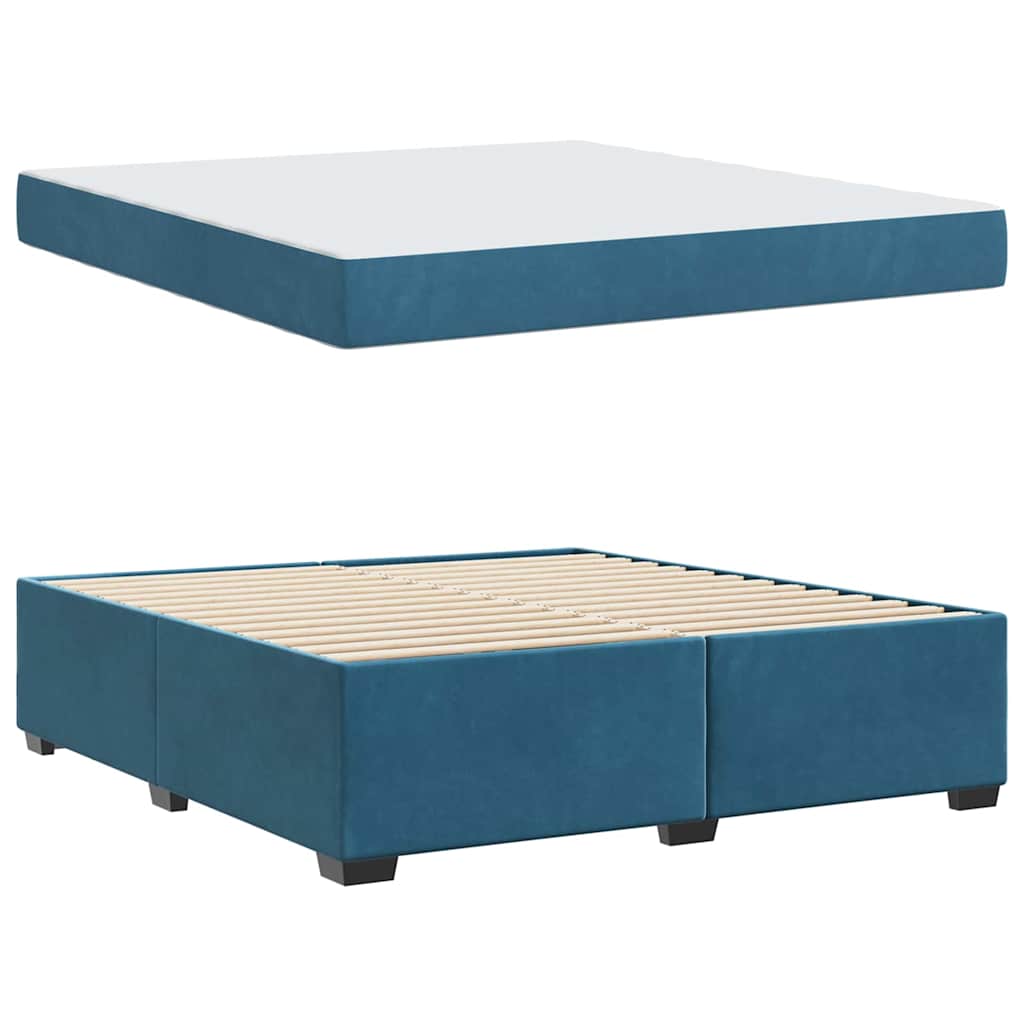 Bedframe met matras Donkerblauw 180 x 200 cm Stof is nu te koop bij PeponiXL, paradijselijk wonen!