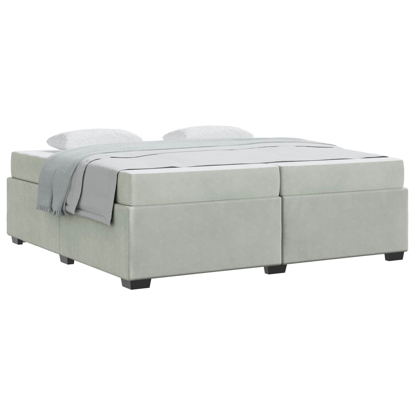 Bedframe met matras Lichtgrijs 200 x 200 cm Stof is nu te koop bij PeponiXL, paradijselijk wonen!