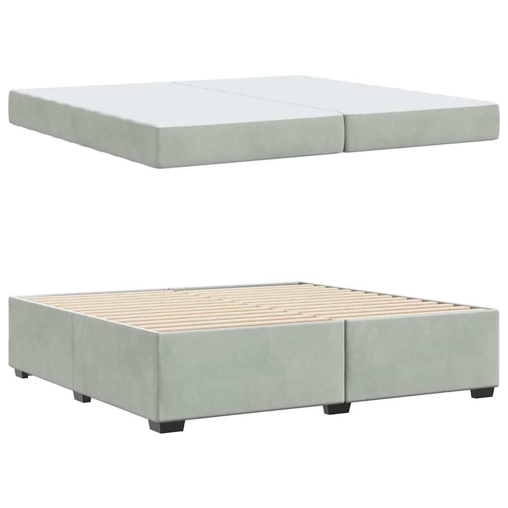 Bedframe met matras Lichtgrijs 200 x 200 cm Stof is nu te koop bij PeponiXL, paradijselijk wonen!