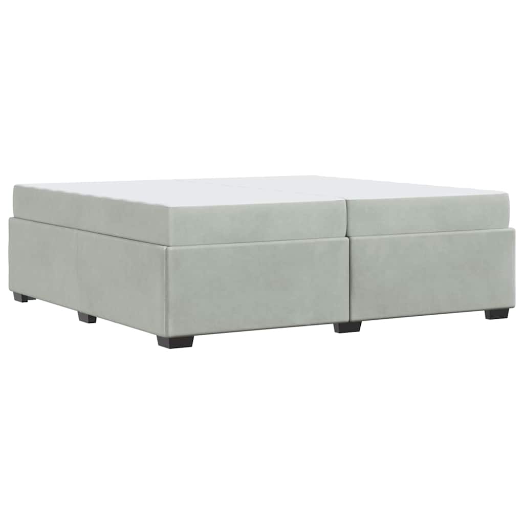 Bedframe met matras Lichtgrijs 200 x 200 cm Stof is nu te koop bij PeponiXL, paradijselijk wonen!