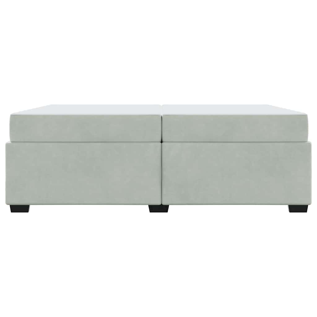 Bedframe met matras Lichtgrijs 200 x 200 cm Stof is nu te koop bij PeponiXL, paradijselijk wonen!