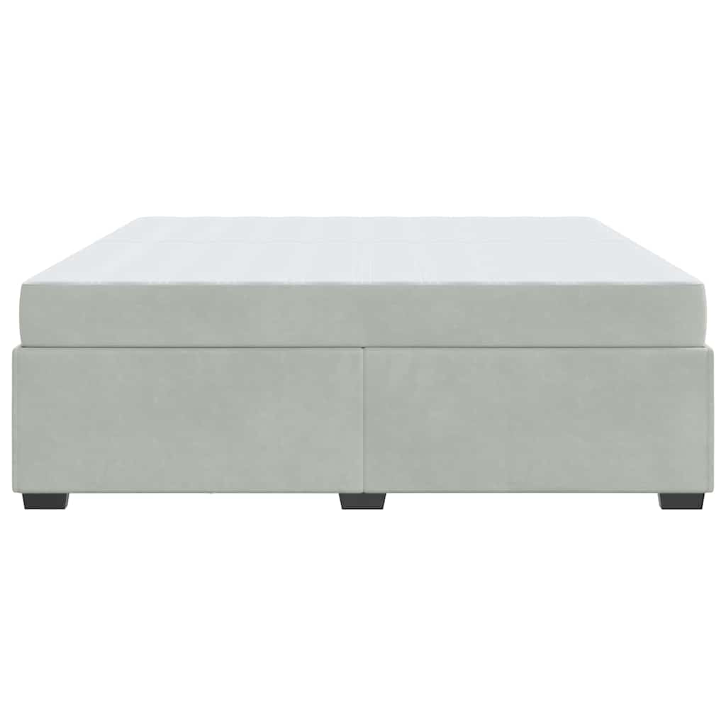 Bedframe met matras Lichtgrijs 200 x 200 cm Stof is nu te koop bij PeponiXL, paradijselijk wonen!