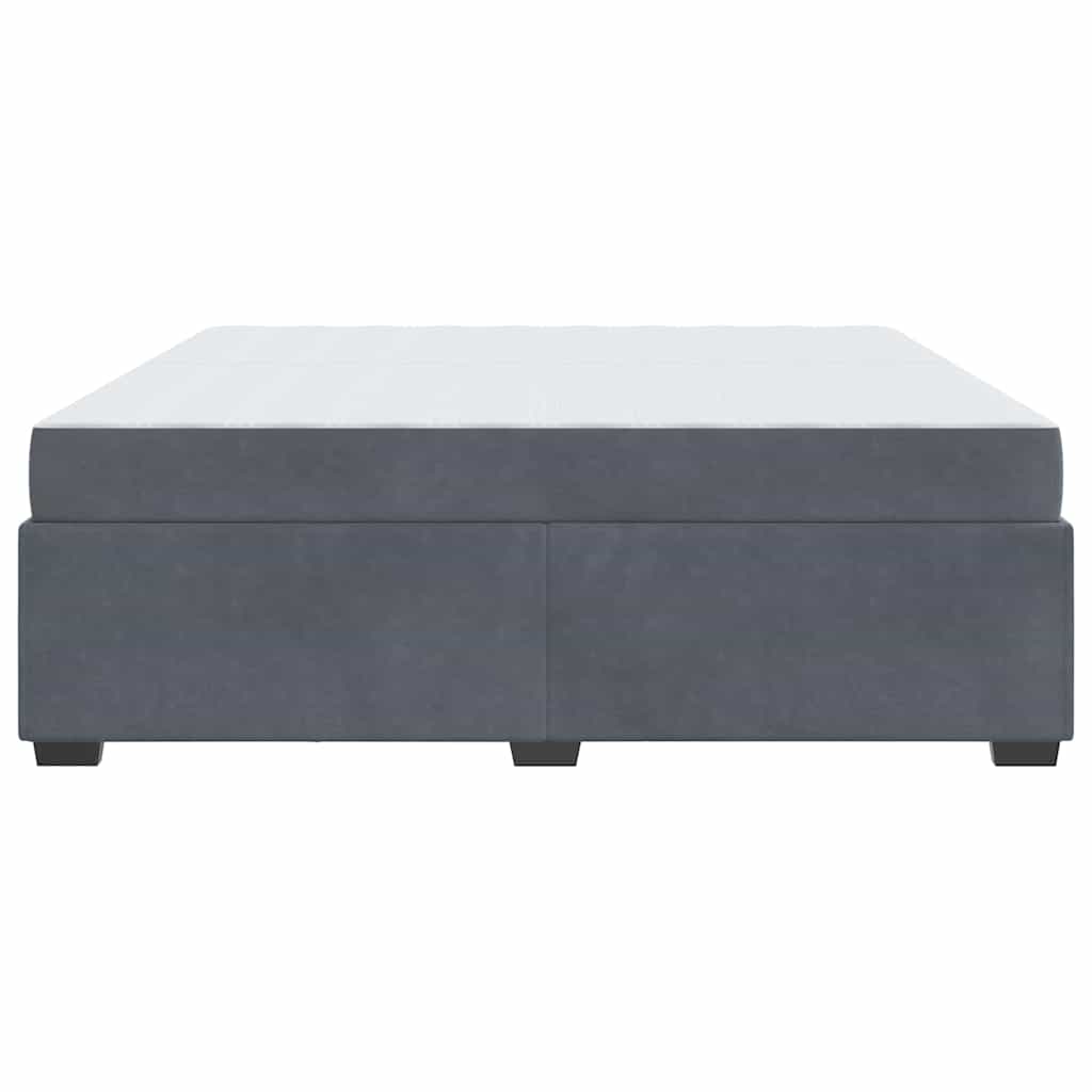 Bedframe met matras Donkergrijs 200 x 200 cm Stof is nu te koop bij PeponiXL, paradijselijk wonen!