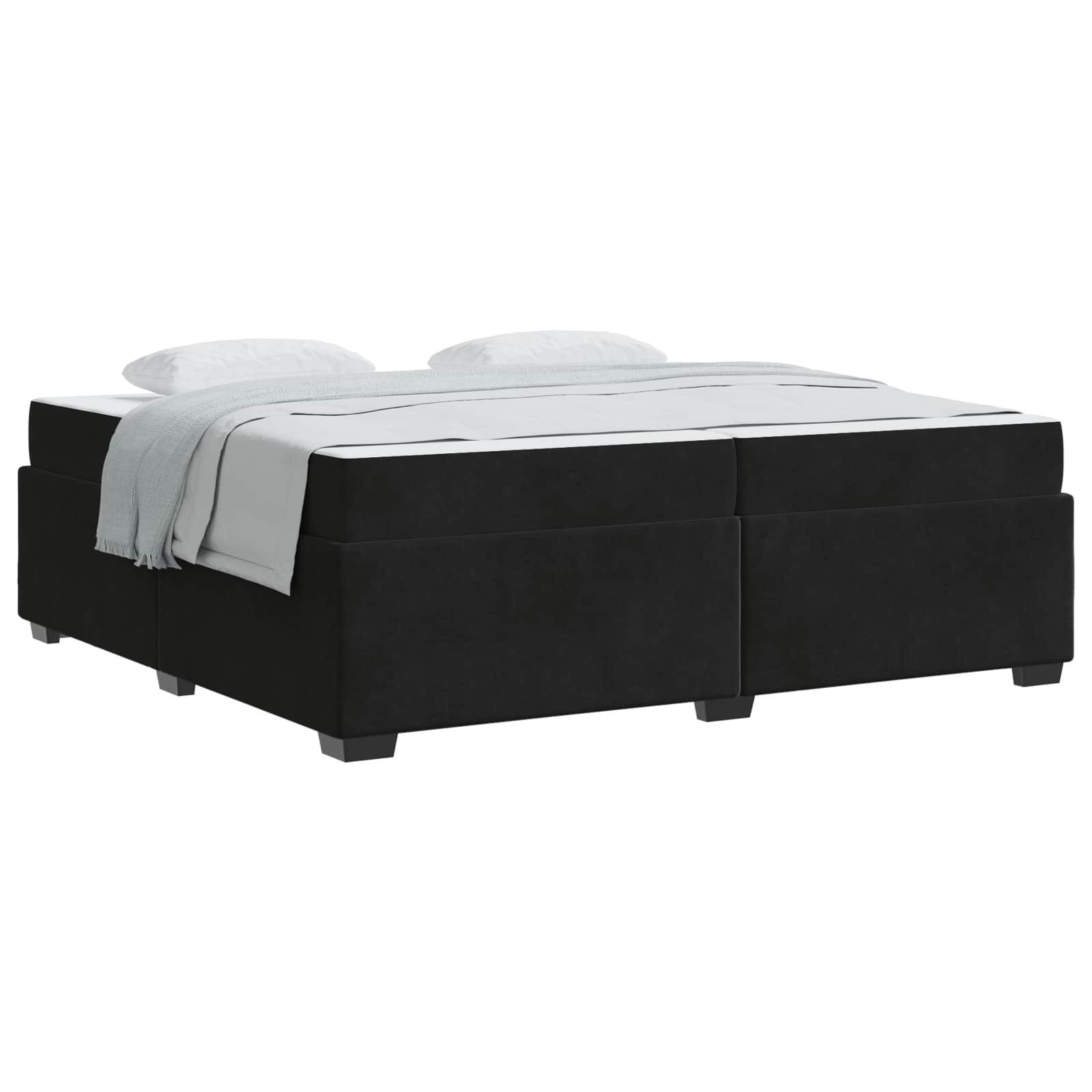 Bedframe met matras Zwart 200 x 200 cm Stof is nu te koop bij PeponiXL, paradijselijk wonen!