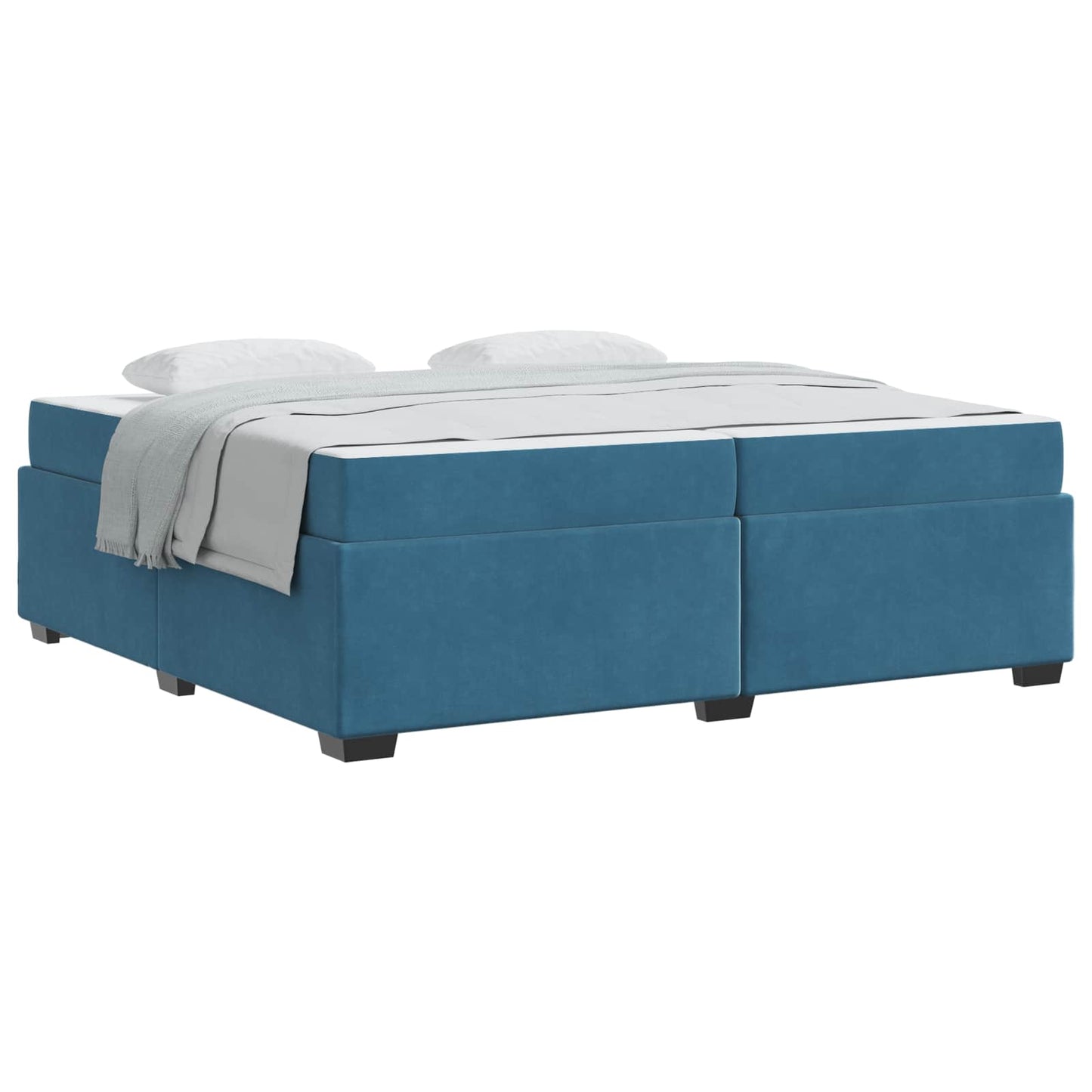 Bedframe met matras Donkerblauw 200 x 200 cm Stof is nu te koop bij PeponiXL, paradijselijk wonen!