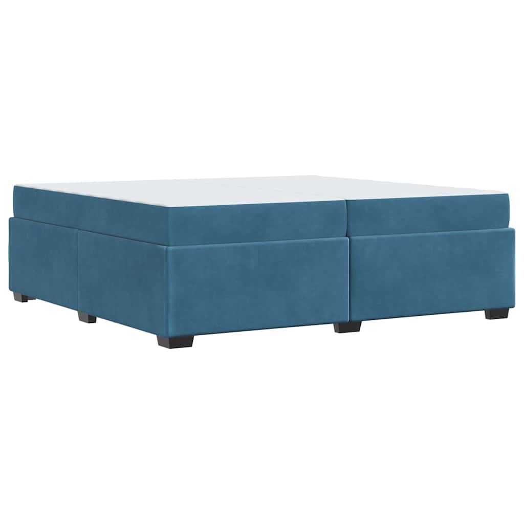 Bedframe met matras Donkerblauw 200 x 200 cm Stof is nu te koop bij PeponiXL, paradijselijk wonen!