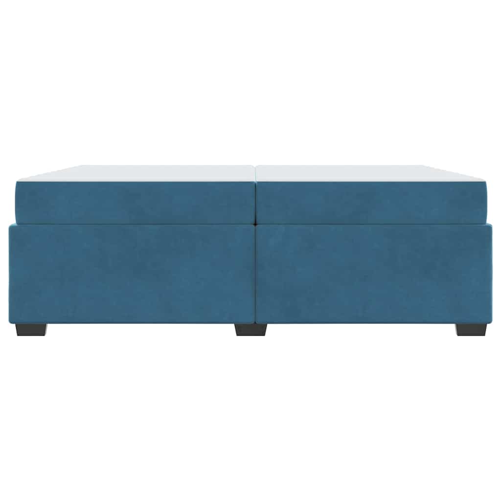 Bedframe met matras Donkerblauw 200 x 200 cm Stof is nu te koop bij PeponiXL, paradijselijk wonen!