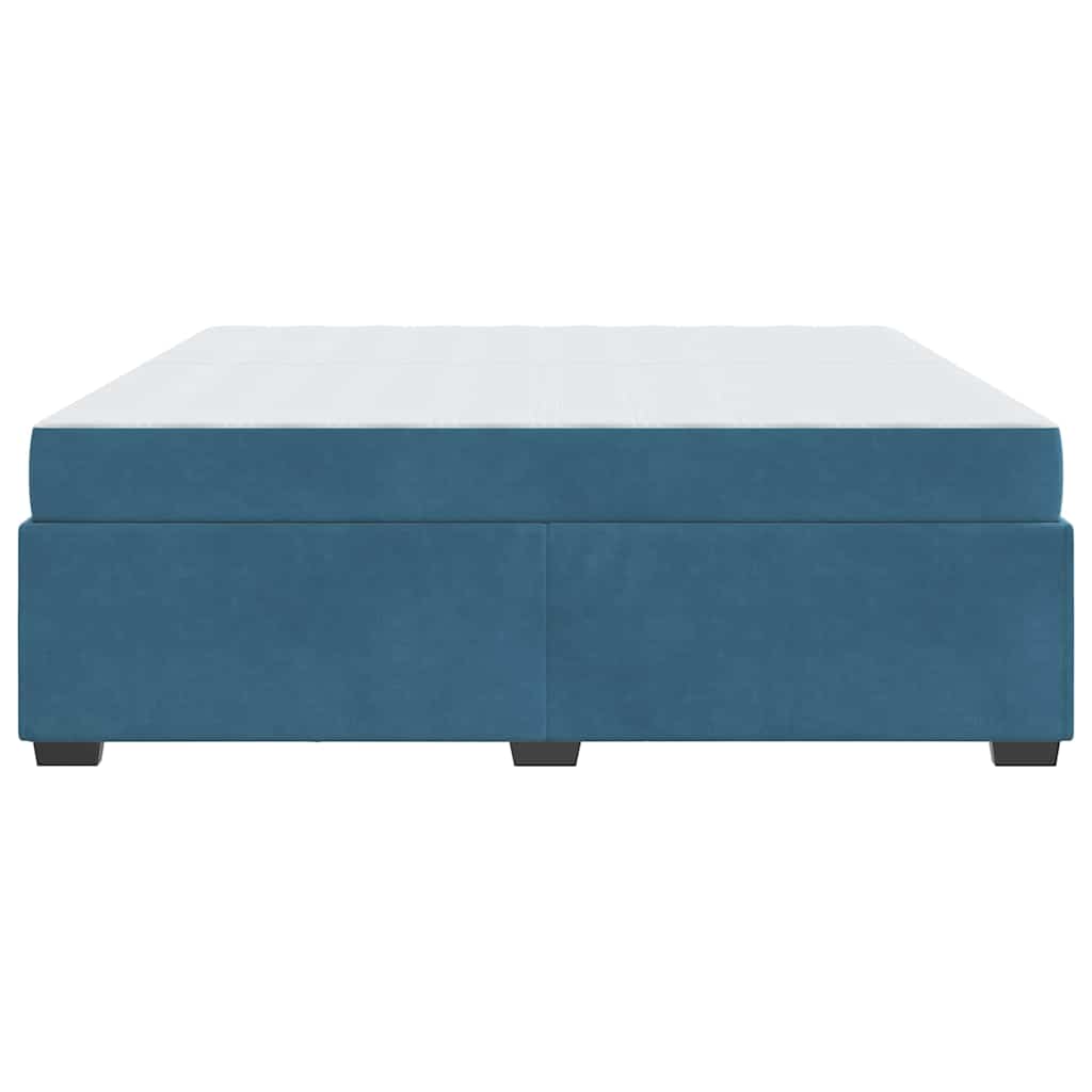 Bedframe met matras Donkerblauw 200 x 200 cm Stof is nu te koop bij PeponiXL, paradijselijk wonen!