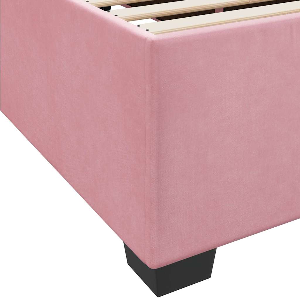 Bedframe met matras Roze 200 x 200 cm Stof is nu te koop bij PeponiXL, paradijselijk wonen!