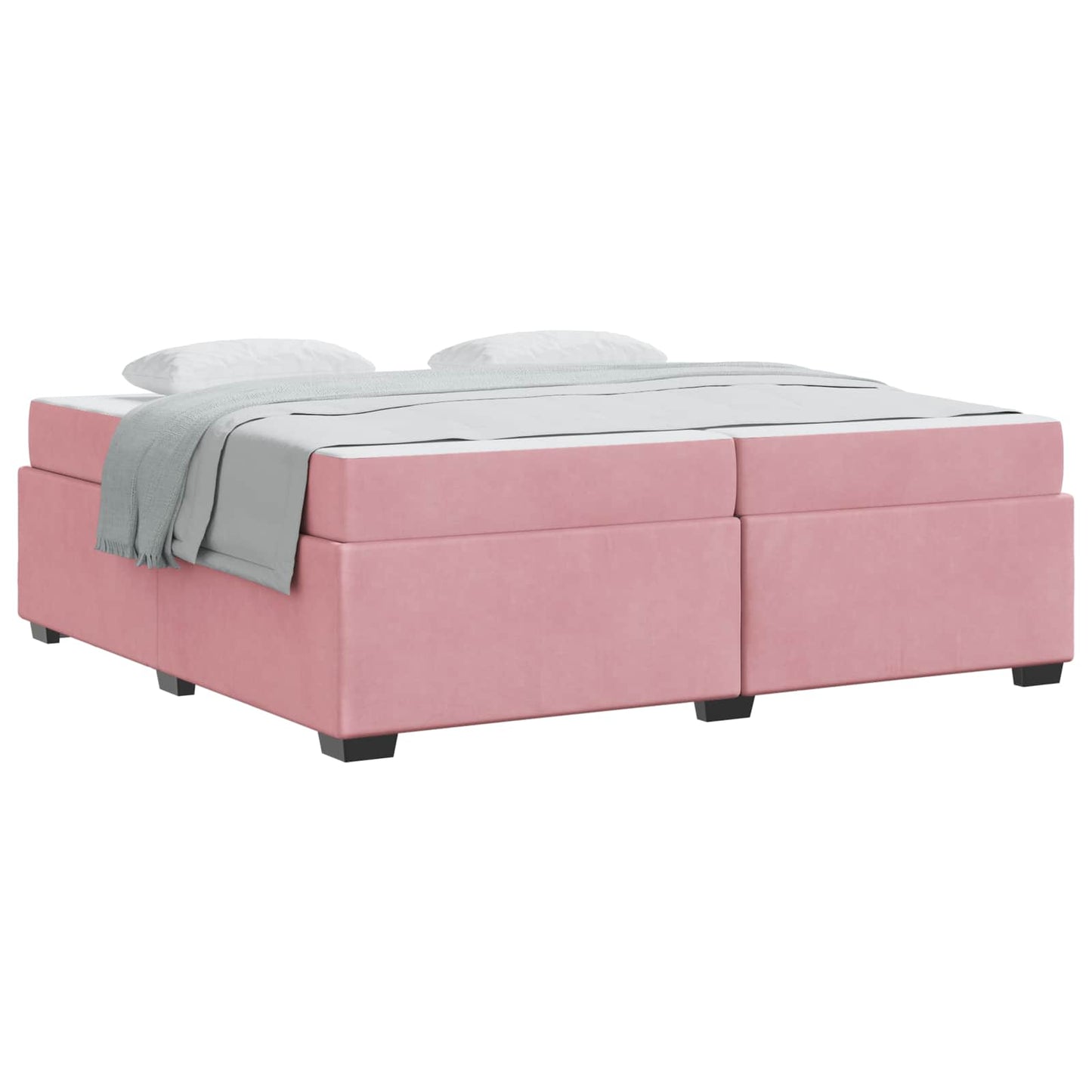 Bedframe met matras Roze 200 x 200 cm Stof is nu te koop bij PeponiXL, paradijselijk wonen!