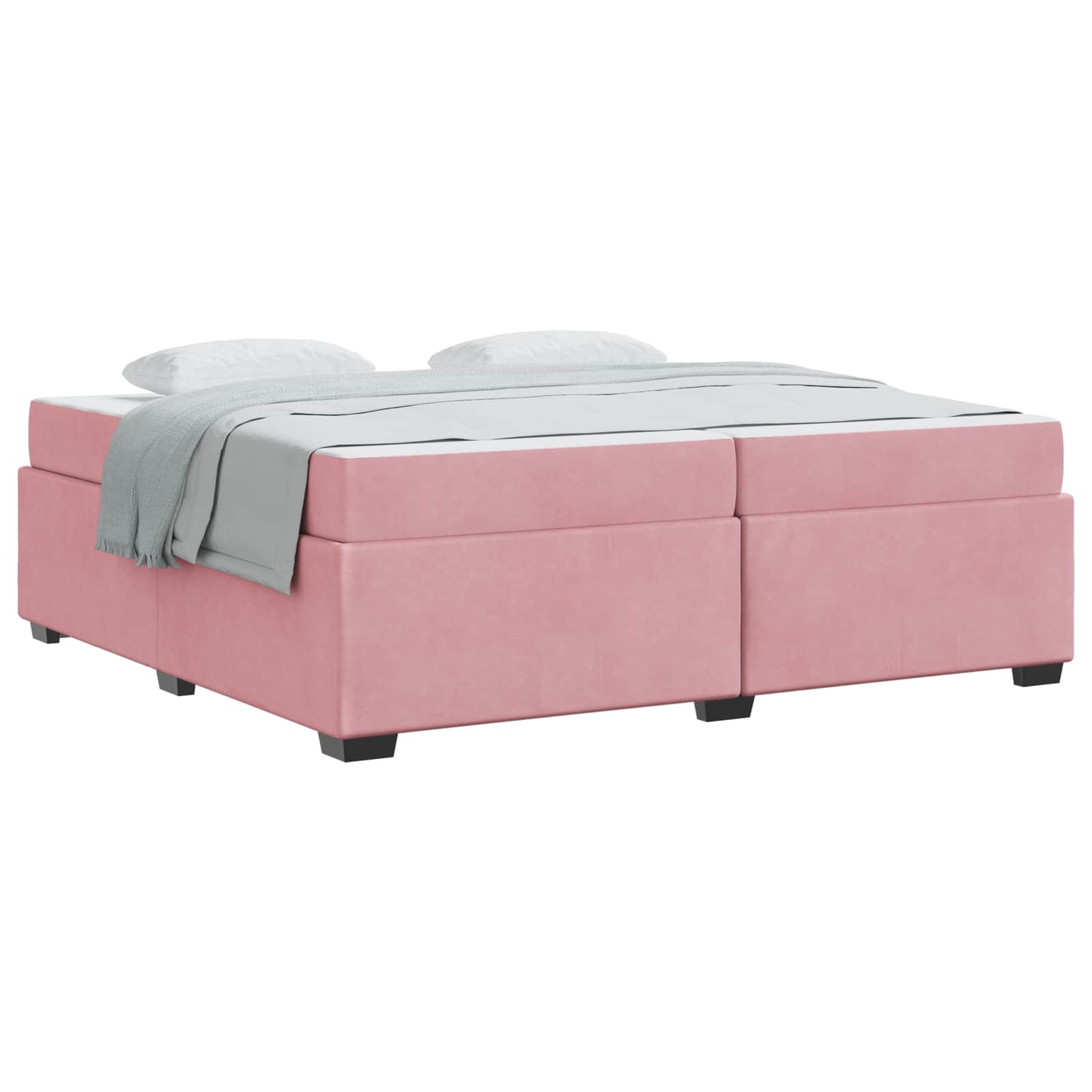 Bedframe met matras Roze 200 x 200 cm Stof is nu te koop bij PeponiXL, paradijselijk wonen!