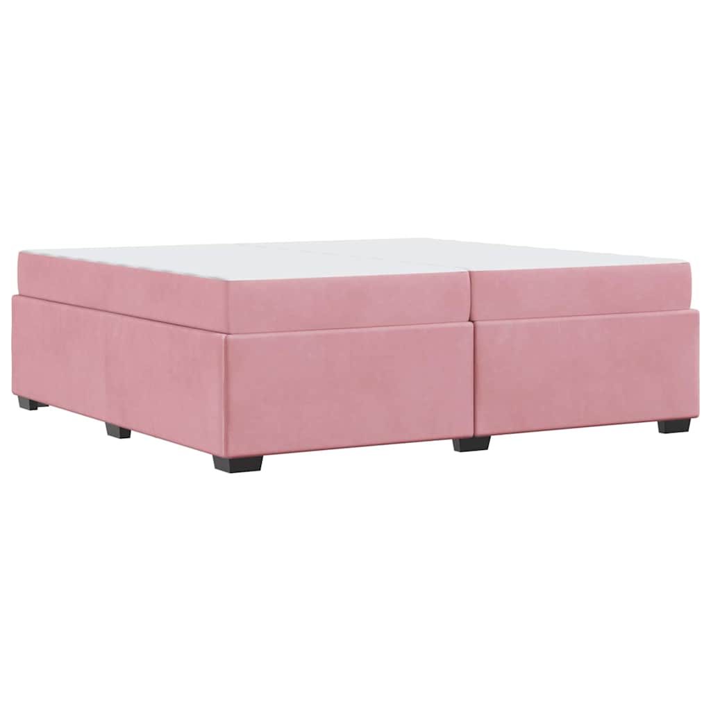 Bedframe met matras Roze 200 x 200 cm Stof is nu te koop bij PeponiXL, paradijselijk wonen!