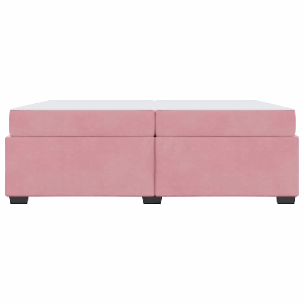 Bedframe met matras Roze 200 x 200 cm Stof is nu te koop bij PeponiXL, paradijselijk wonen!