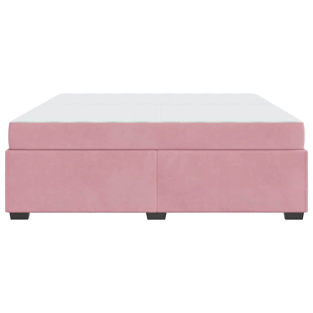 Bedframe met matras Roze 200 x 200 cm Stof is nu te koop bij PeponiXL, paradijselijk wonen!
