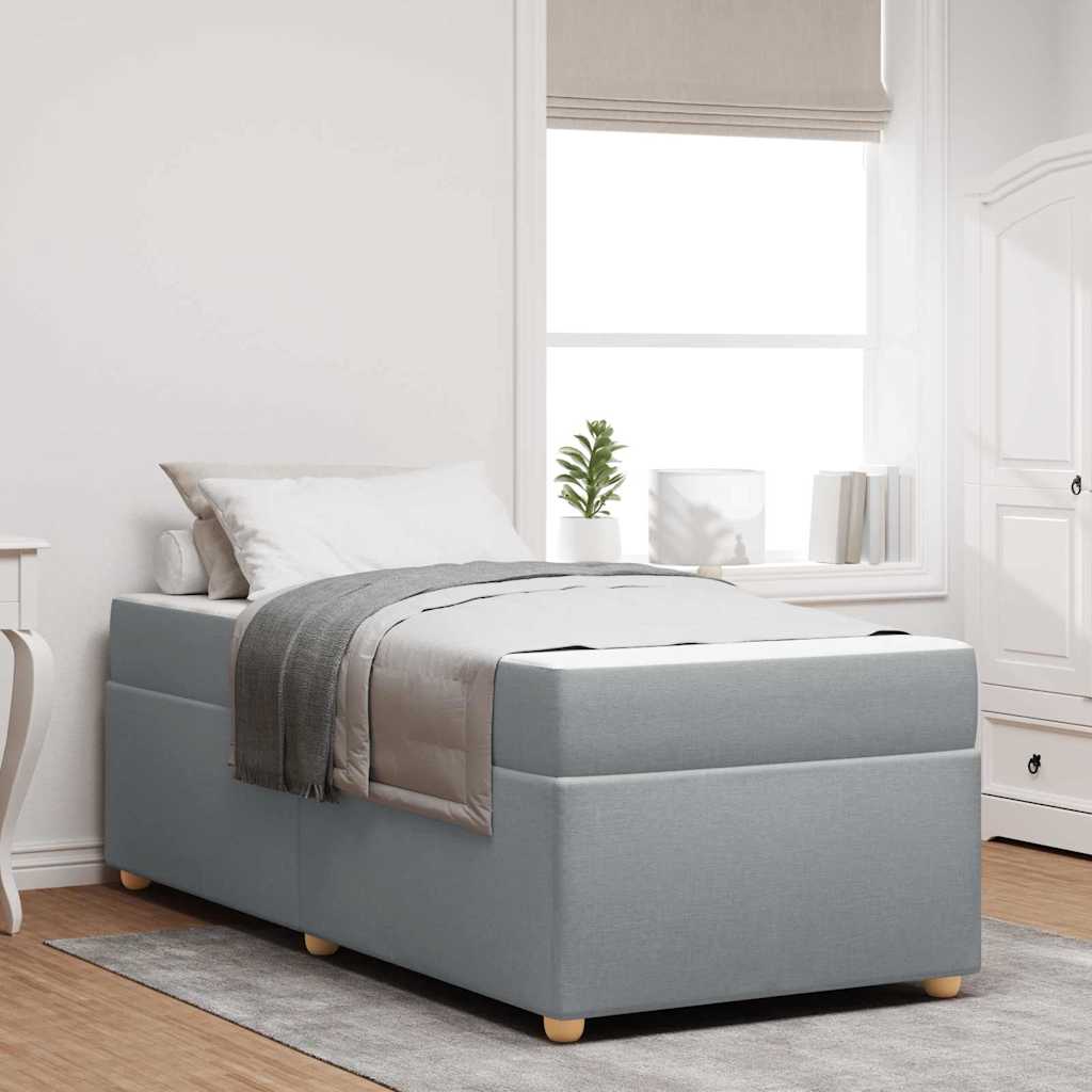 Bedframe met matras Lichtgrijs 80 x 200 cm Stof is nu te koop bij PeponiXL, paradijselijk wonen!