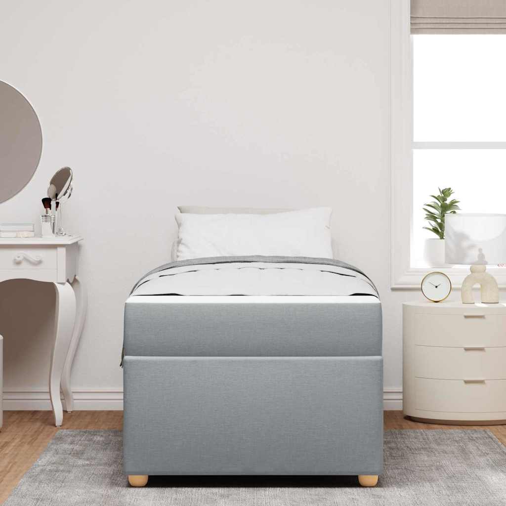 Bedframe met matras Lichtgrijs 80 x 200 cm Stof is nu te koop bij PeponiXL, paradijselijk wonen!