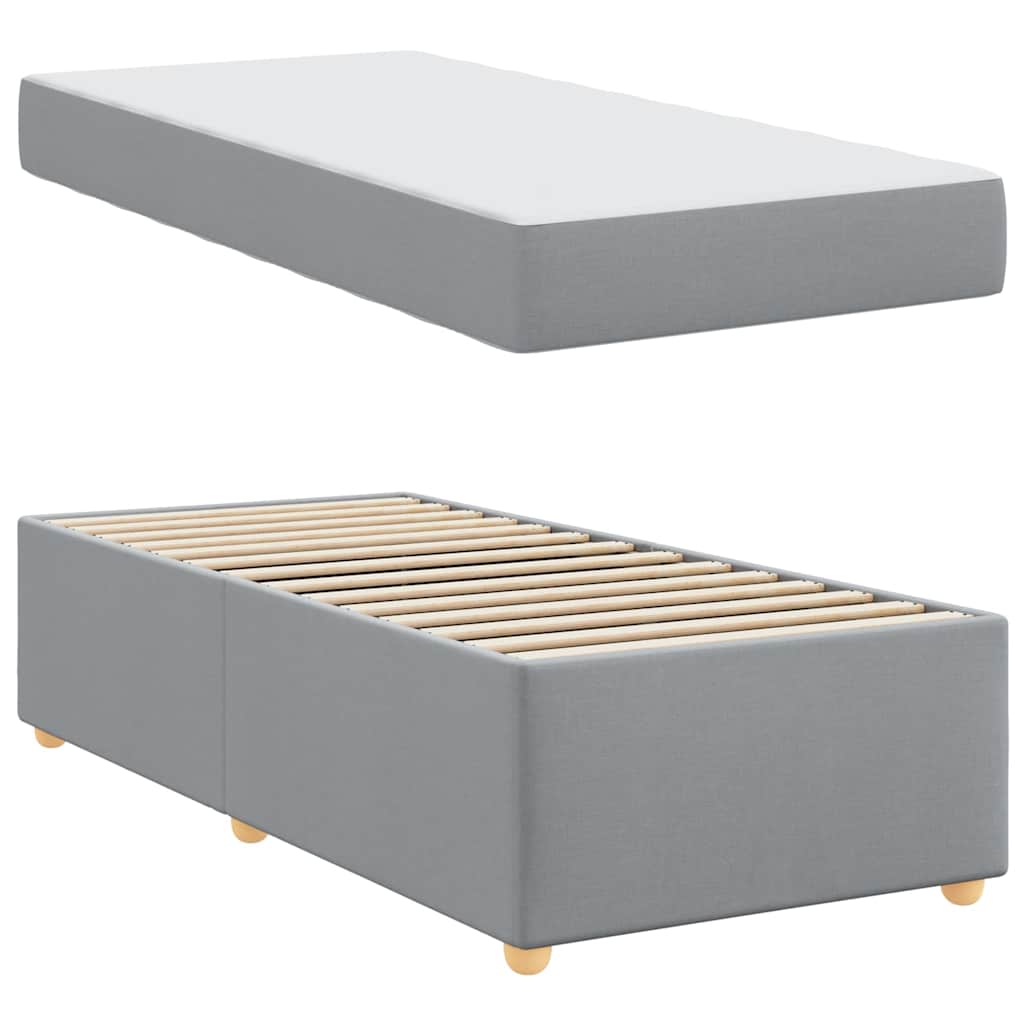 Bedframe met matras Lichtgrijs 80 x 200 cm Stof is nu te koop bij PeponiXL, paradijselijk wonen!