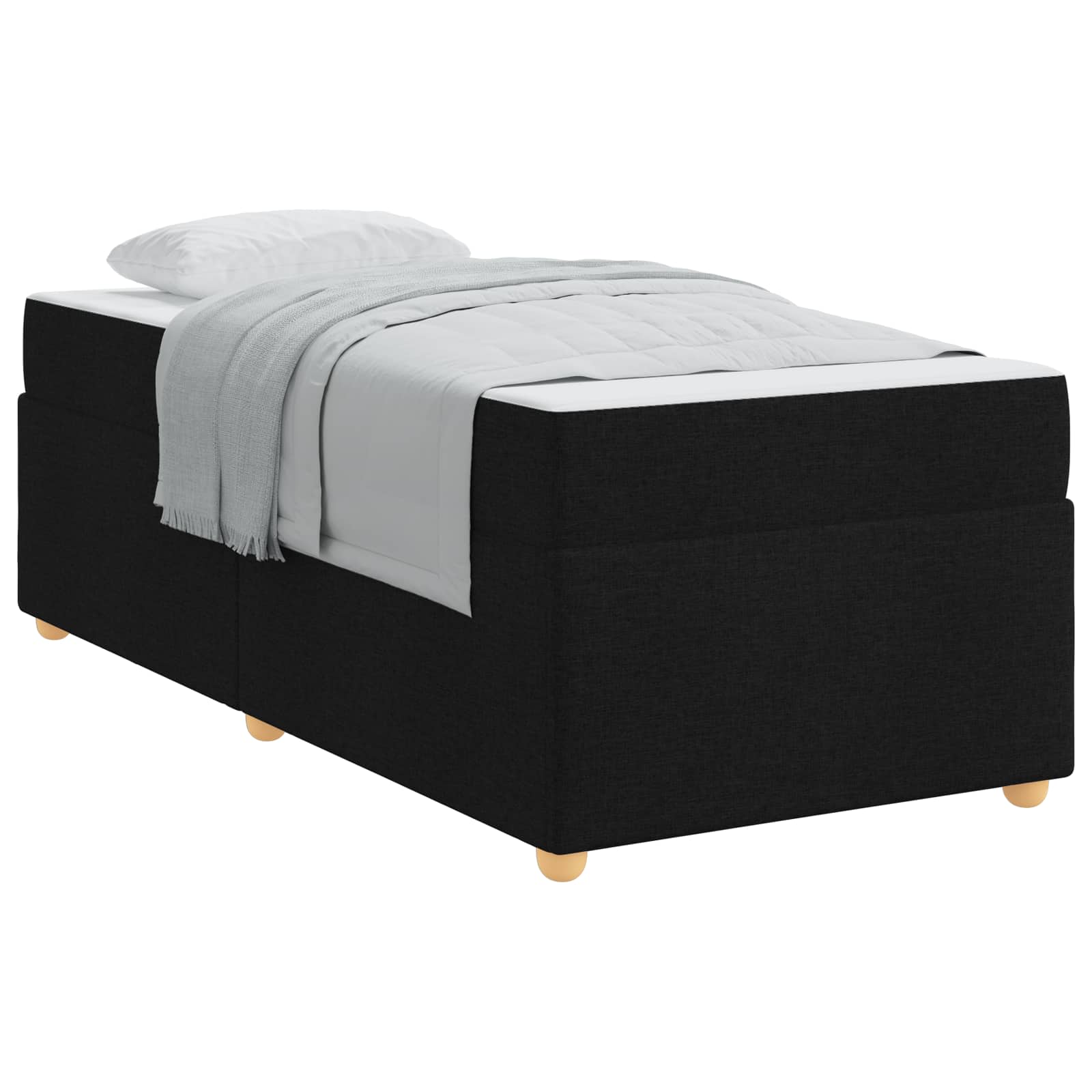 Bedframe met matras Zwart 80 x 200 cm Stof is nu te koop bij PeponiXL, paradijselijk wonen!