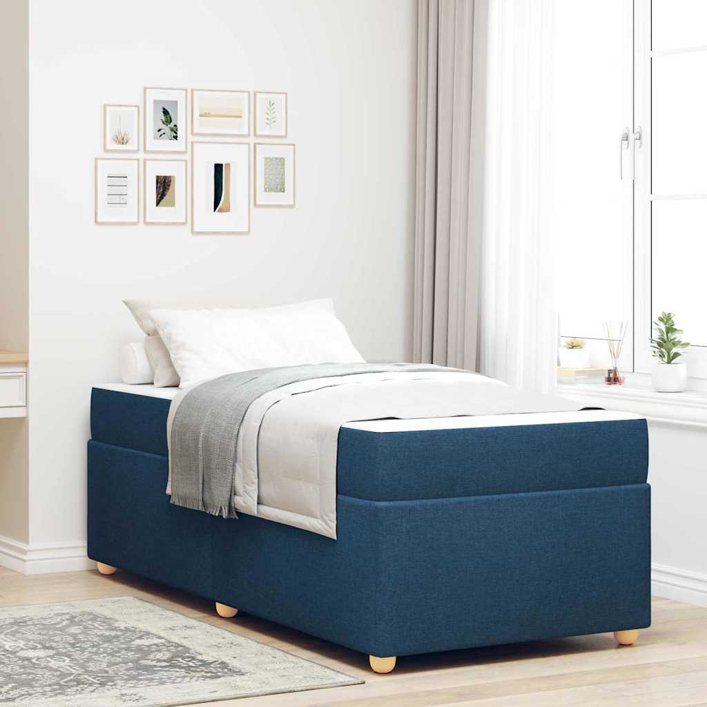 Bedframe met matras Blauw 80 x 200 cm Stof is nu te koop bij PeponiXL, paradijselijk wonen!