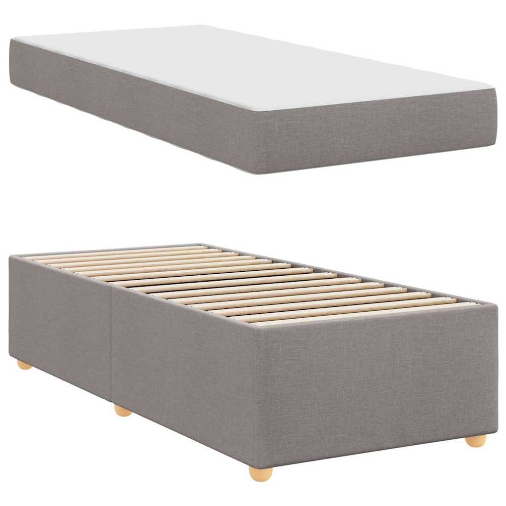 Bedframe met matras Taupe 90 x 190 cm Stof is nu te koop bij PeponiXL, paradijselijk wonen!