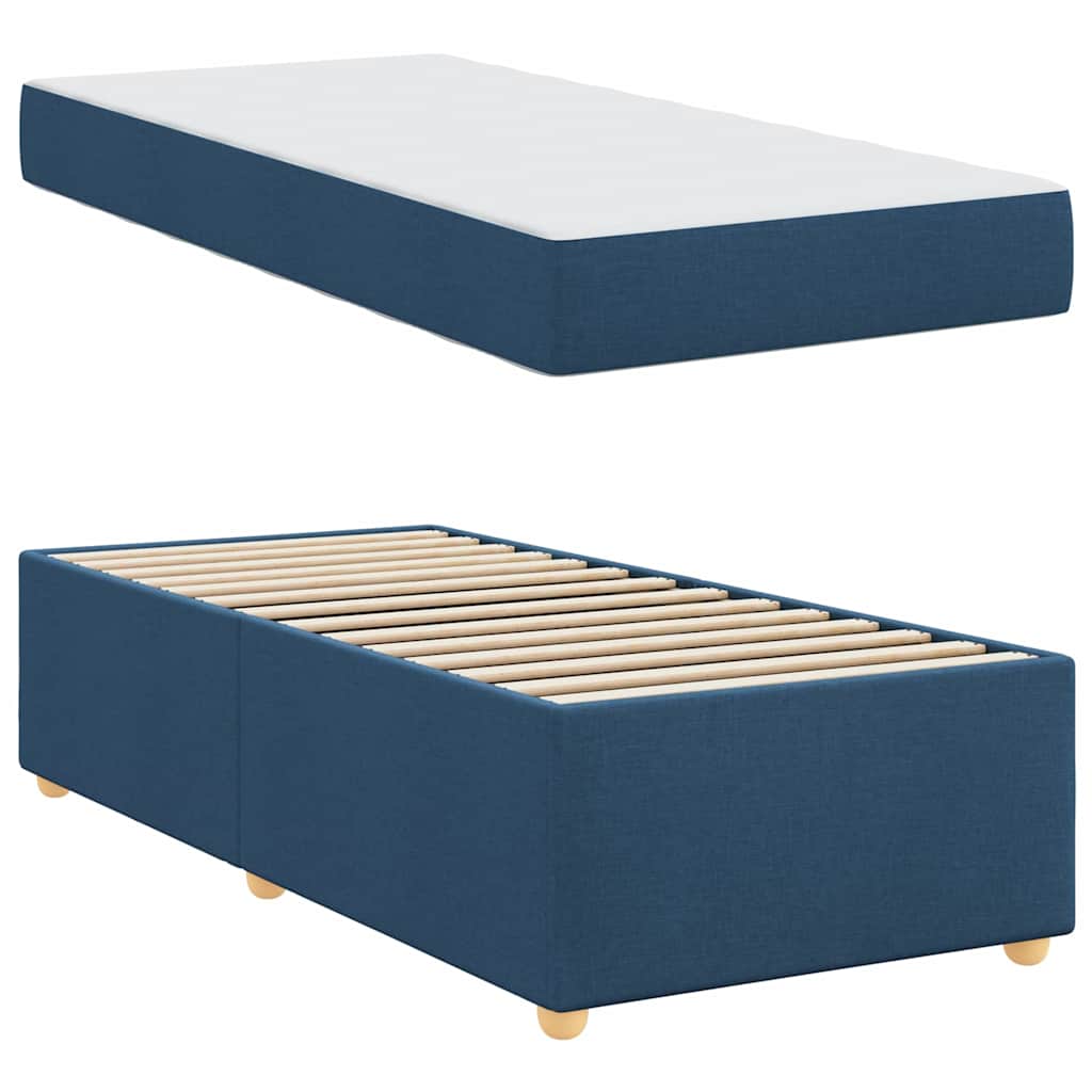 Bedframe met matras Blauw 90 x 190 cm Stof is nu te koop bij PeponiXL, paradijselijk wonen!