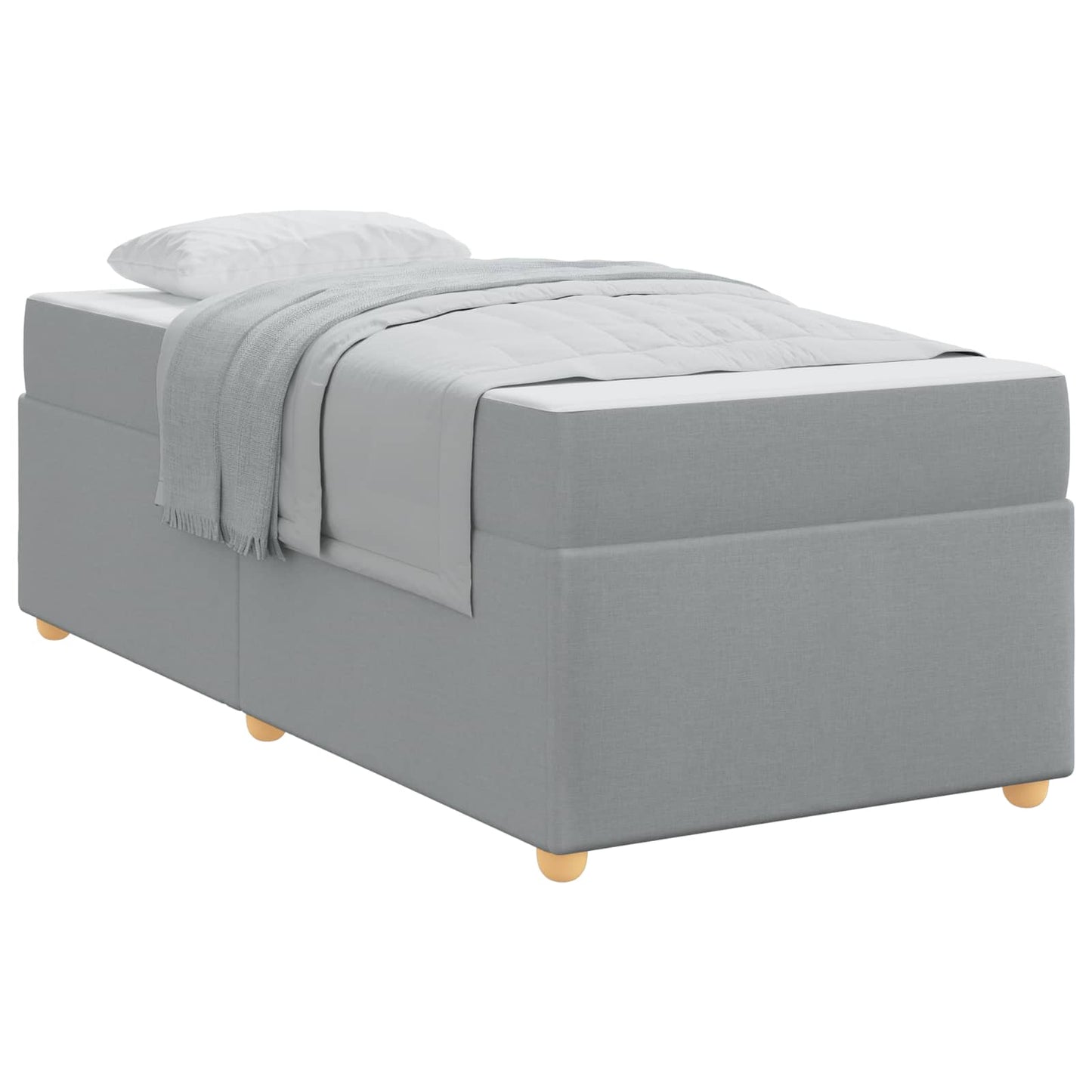 Bedframe met matras Lichtgrijs 90 x 200 cm Stof is nu te koop bij PeponiXL, paradijselijk wonen!