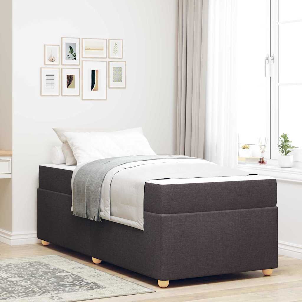 Bedframe met matras Donkerbruin 90 x 200 cm Stof is nu te koop bij PeponiXL, paradijselijk wonen!