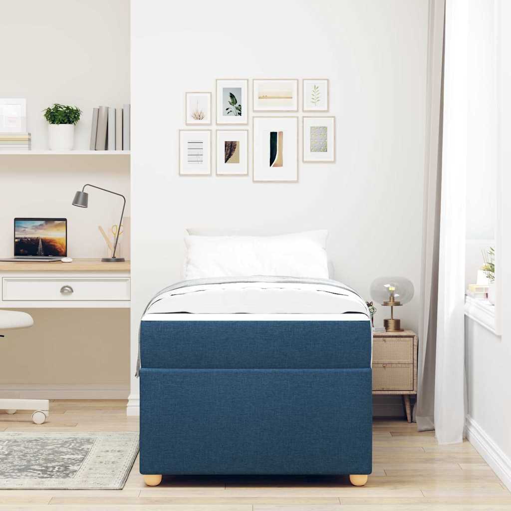 Bedframe met matras Blauw 90 x 200 cm Stof is nu te koop bij PeponiXL, paradijselijk wonen!