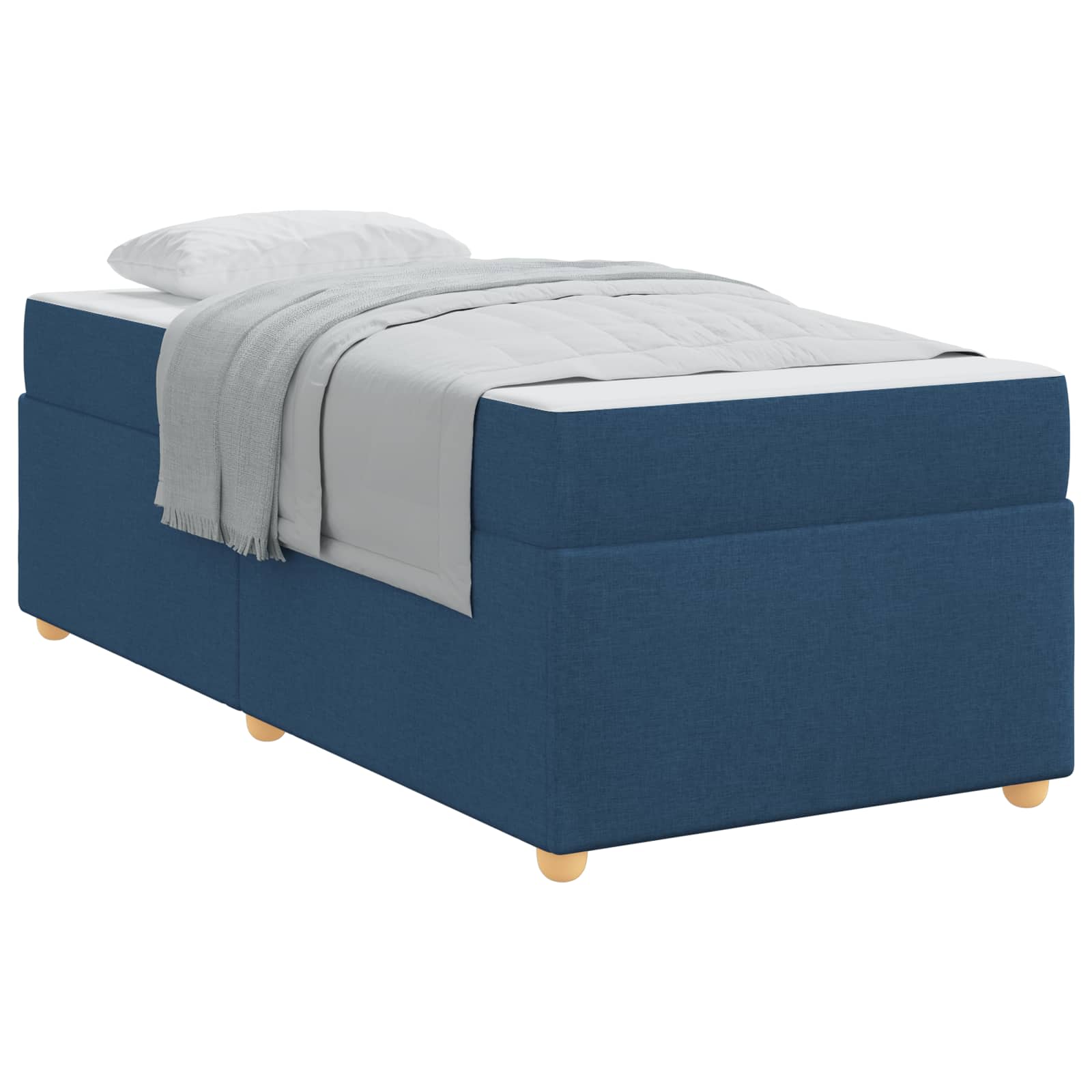 Bedframe met matras Blauw 90 x 200 cm Stof is nu te koop bij PeponiXL, paradijselijk wonen!