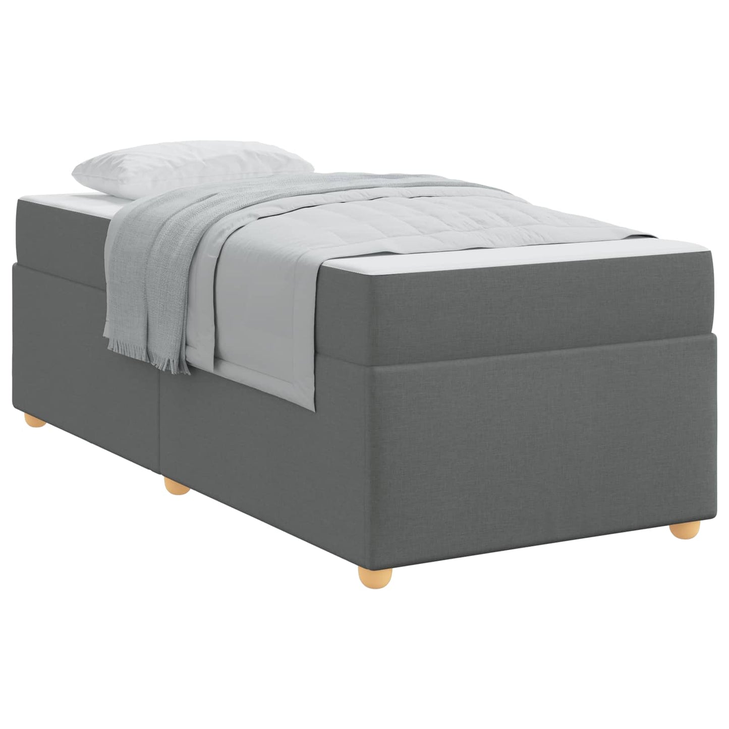 Bedframe met matras Donkergrijs 100 x 200 cm Stof is nu te koop bij PeponiXL, paradijselijk wonen!