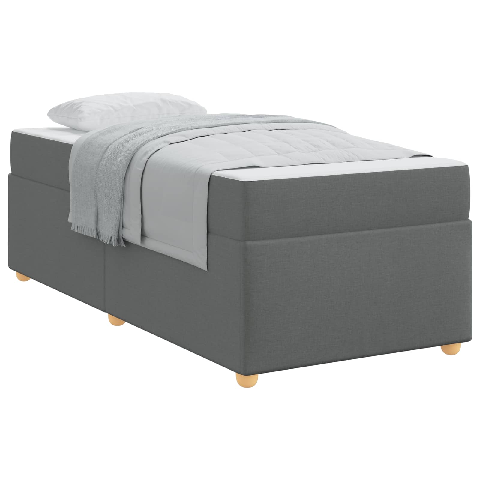 Bedframe met matras Donkergrijs 100 x 200 cm Stof is nu te koop bij PeponiXL, paradijselijk wonen!
