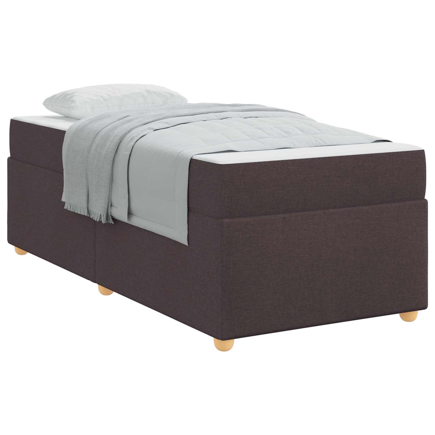 Bedframe met matras Donkerbruin 100 x 200 cm Stof is nu te koop bij PeponiXL, paradijselijk wonen!