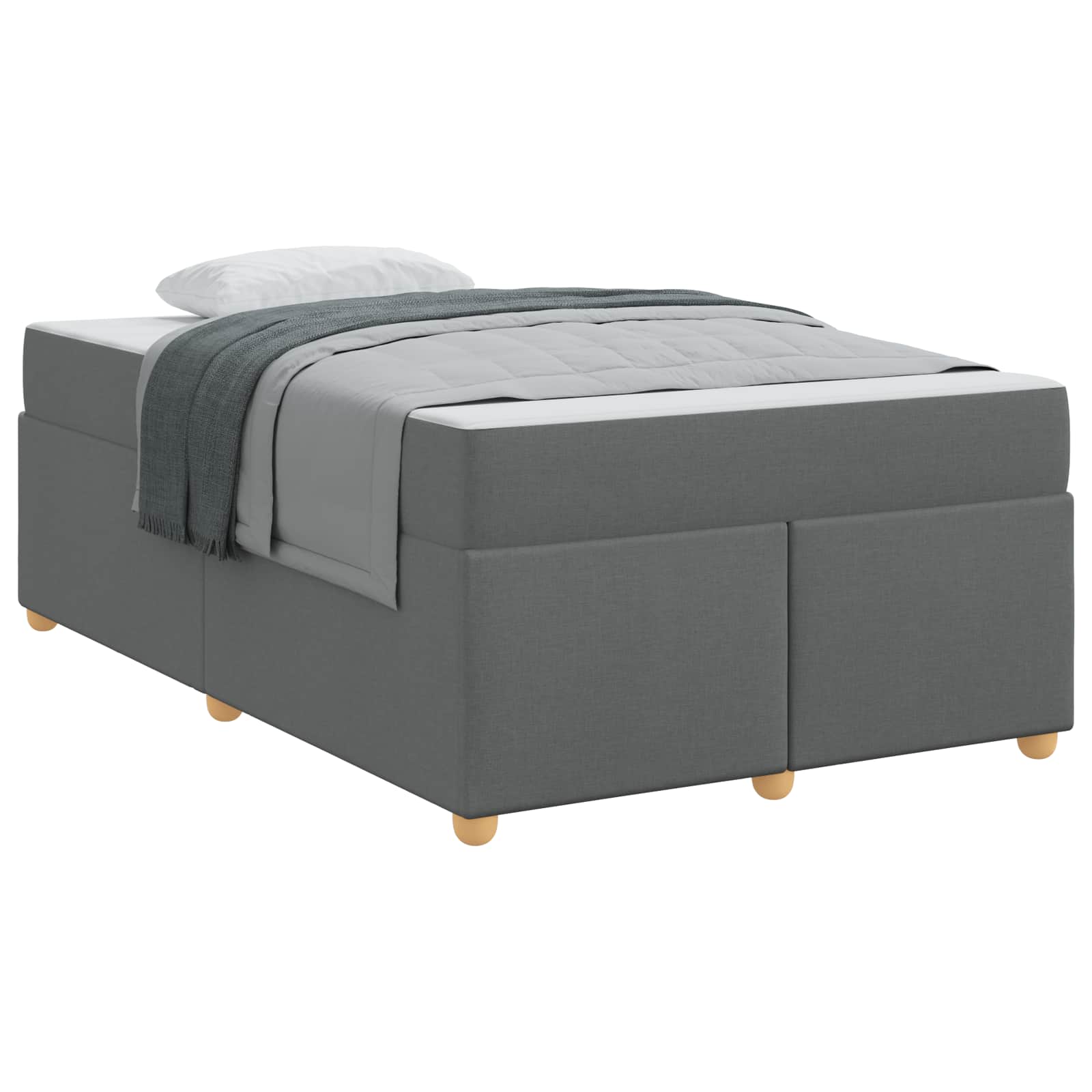 Bedframe met matras Donkergrijs 120 x 190 cm Stof is nu te koop bij PeponiXL, paradijselijk wonen!