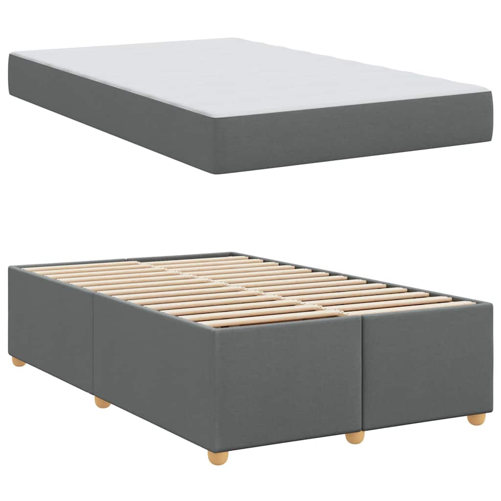Bedframe met matras Donkergrijs 120 x 190 cm Stof is nu te koop bij PeponiXL, paradijselijk wonen!