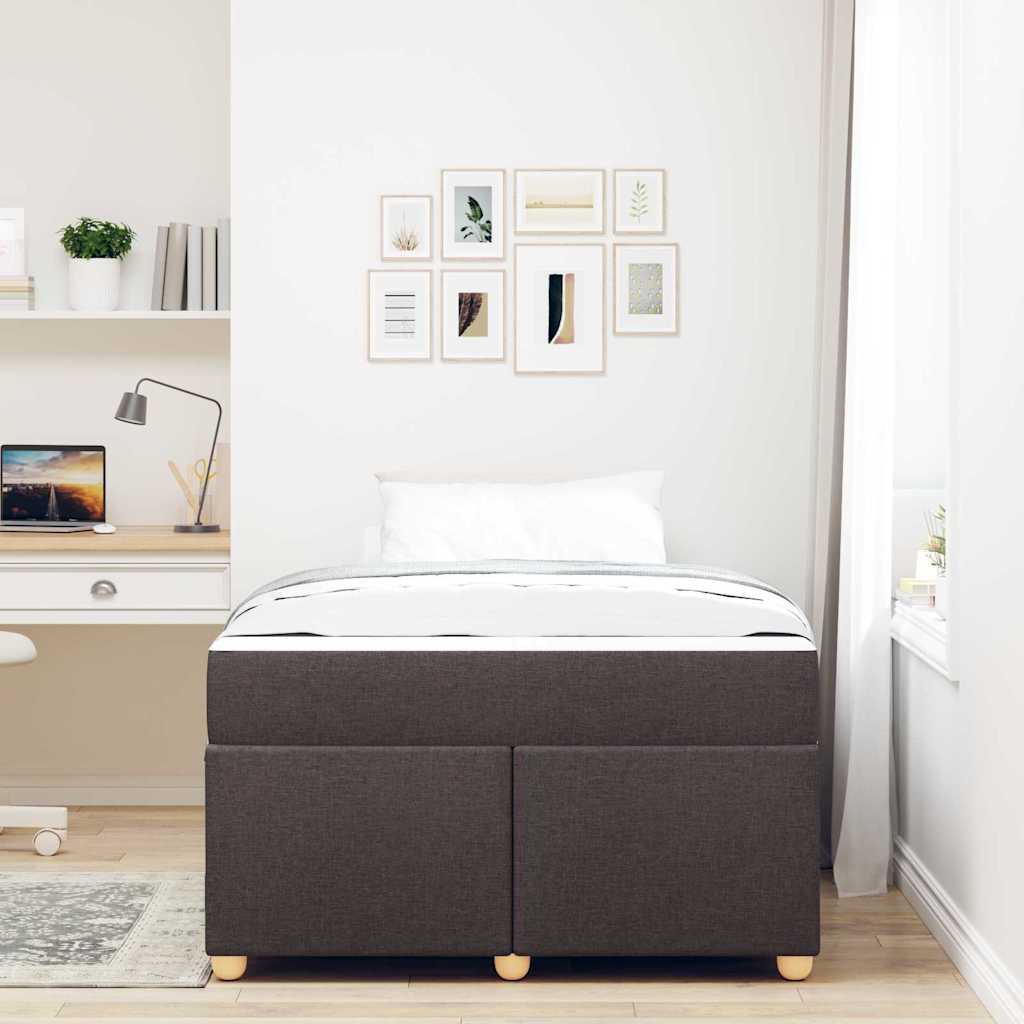 Bedframe met matras Donkerbruin 120 x 190 cm Stof is nu te koop bij PeponiXL, paradijselijk wonen!