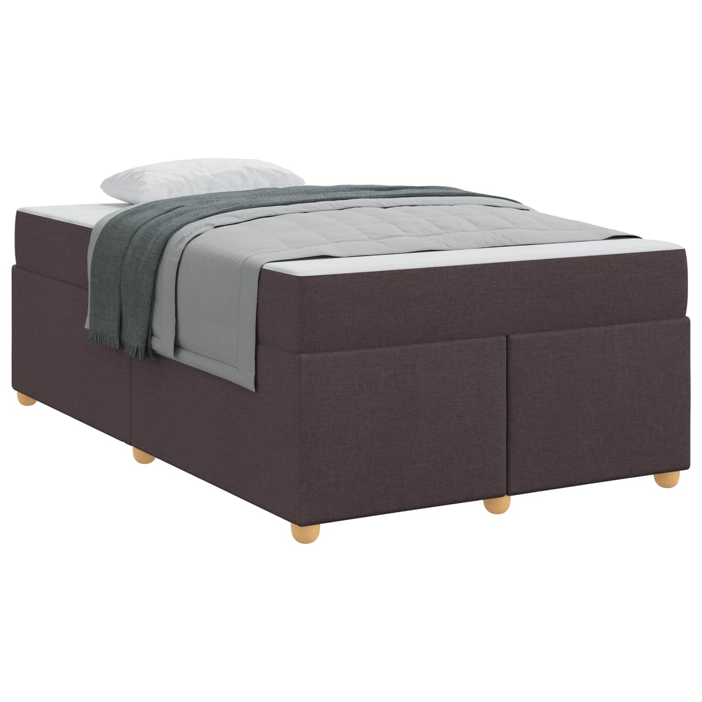 Bedframe met matras Donkerbruin 120 x 190 cm Stof is nu te koop bij PeponiXL, paradijselijk wonen!