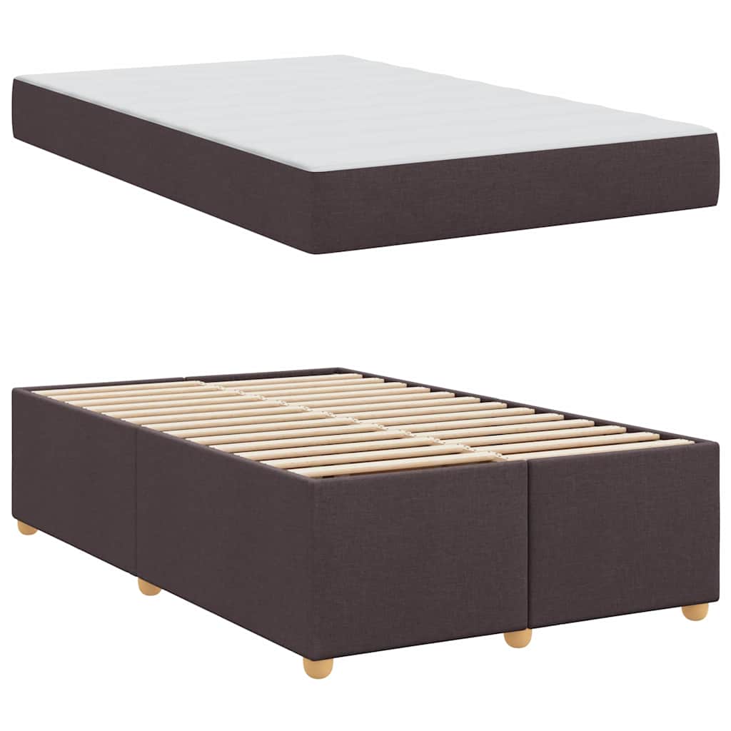Bedframe met matras Donkerbruin 120 x 190 cm Stof is nu te koop bij PeponiXL, paradijselijk wonen!