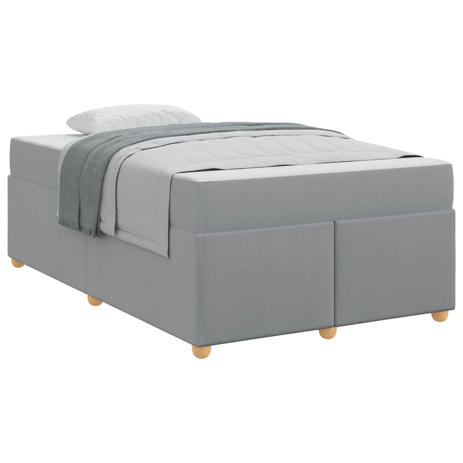 Bedframe met matras Lichtgrijs 120 x 200 cm Stof is nu te koop bij PeponiXL, paradijselijk wonen!
