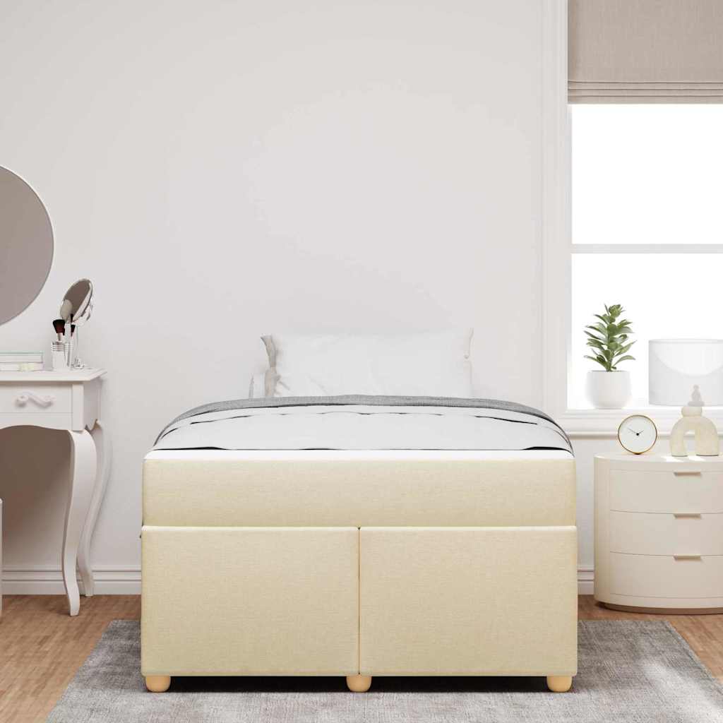 Bedframe met matras Crème 120 x 200 cm Stof is nu te koop bij PeponiXL, paradijselijk wonen!