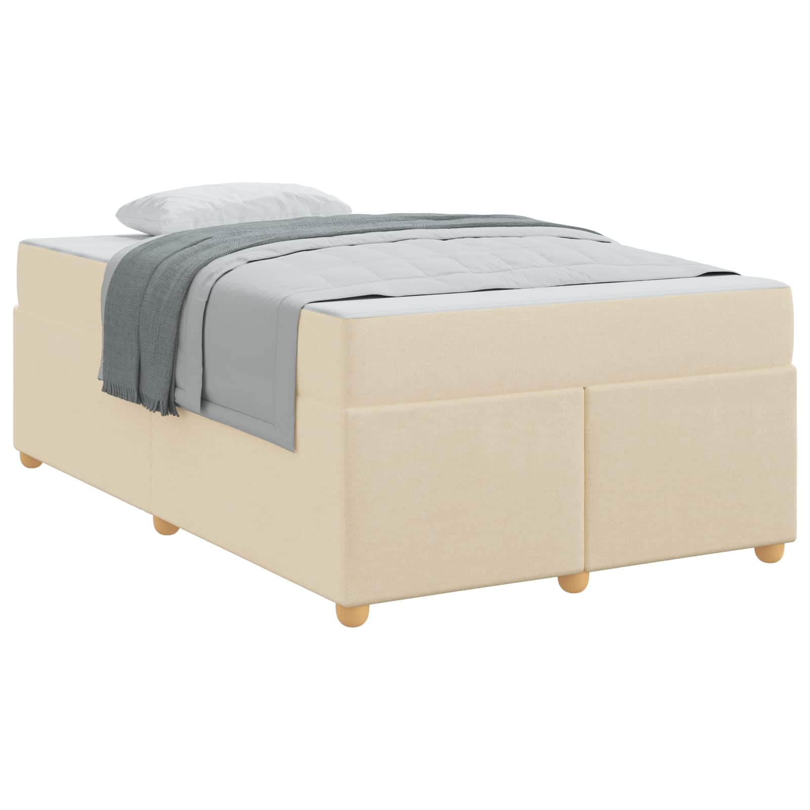 Bedframe met matras Crème 120 x 200 cm Stof is nu te koop bij PeponiXL, paradijselijk wonen!