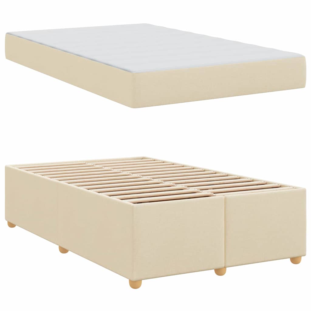 Bedframe met matras Crème 120 x 200 cm Stof is nu te koop bij PeponiXL, paradijselijk wonen!