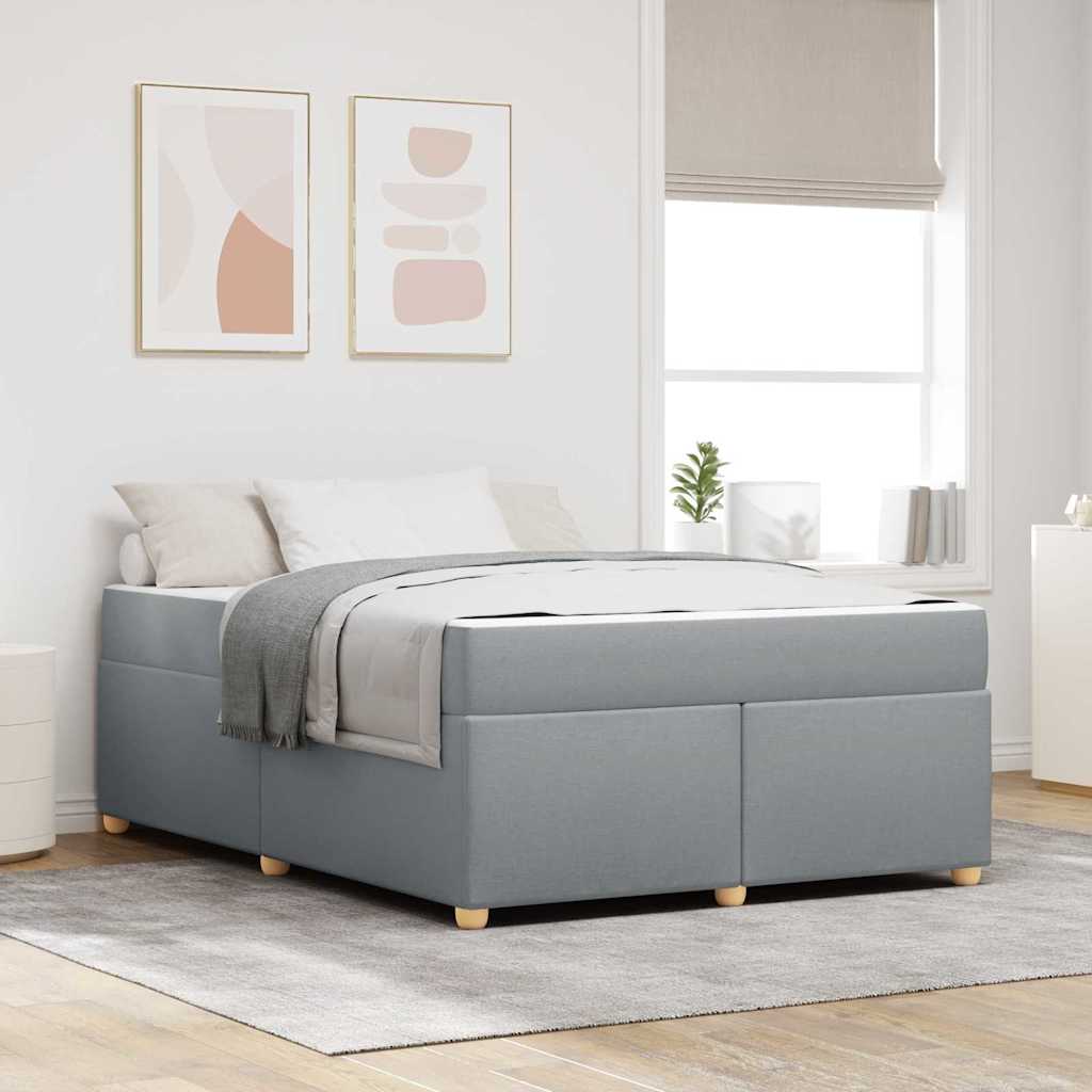 Bedframe met matras Lichtgrijs 140 x 200 cm Stof is nu te koop bij PeponiXL, paradijselijk wonen!