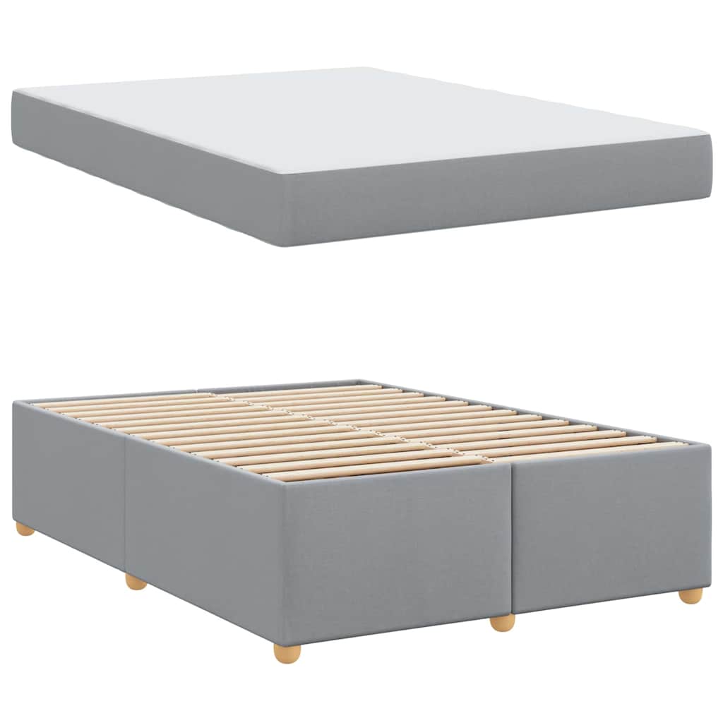 Bedframe met matras Lichtgrijs 140 x 200 cm Stof is nu te koop bij PeponiXL, paradijselijk wonen!